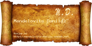 Mendelovits Daniló névjegykártya